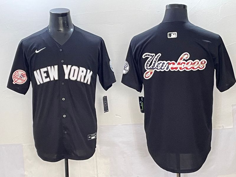 Men 2025 New York Yankees Blank Black Nike MLB Jersey style 009->women mlb jersey->Women Jersey